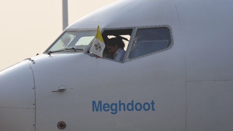 Das Papst-Flugzeug in Dhaka