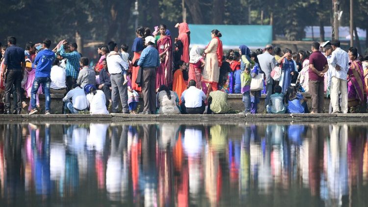 Am Rand der Papstmesse heute morgen in Dhaka