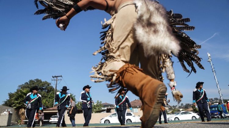 A traditional indigenous dancer performs on the feast of Our Lady of Guadalupe 