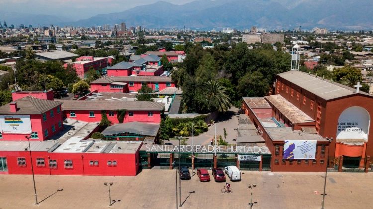 Vista del Santuario Padre Hurtado dove il Papa incontrerà la congregazione dei gesuiti -Santiago, Cile