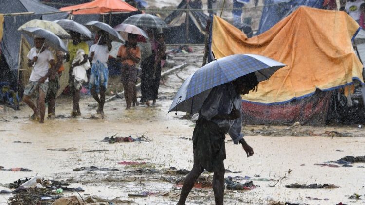 Heavy monsoon rains in the Chittagong hills of Bangladesh.
