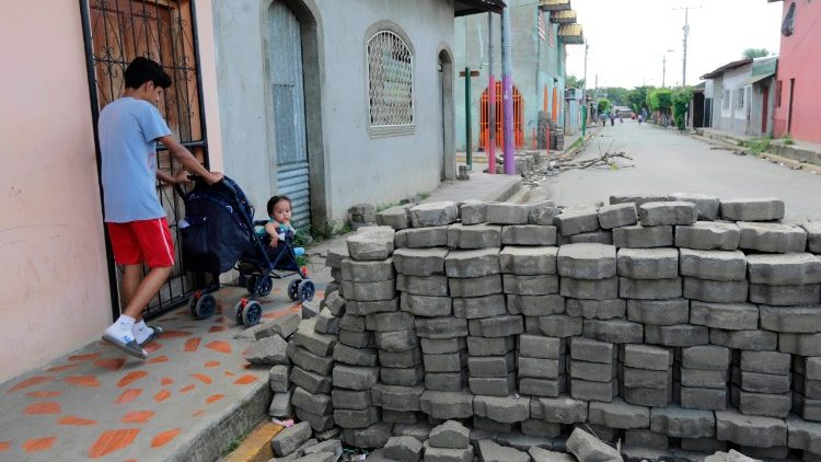 Eine Barrikade in Masaya