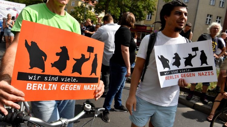 Eine Demonstration gegen Rechts in Berlin 