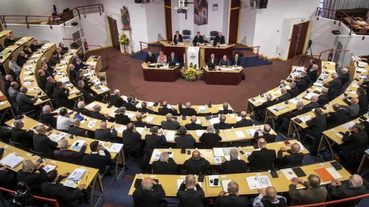 Frence Bishops attending their Plenary Assembly in Lourdes
