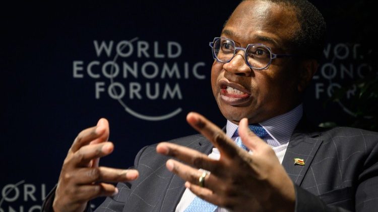 Le ministre des Finances du Zimbabwe, Mthuli Ncube, au Forum économique mondial de Davos (Suisse) le 23 janvier 2019.