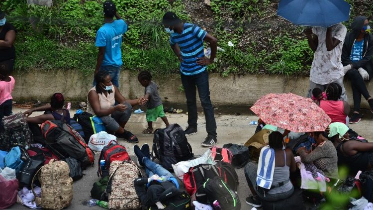 Migrants from Africa being stopped on the Pan-American highway by Honduran police. 