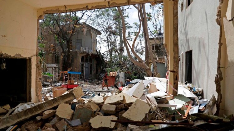 Macerie nella città di Beirut