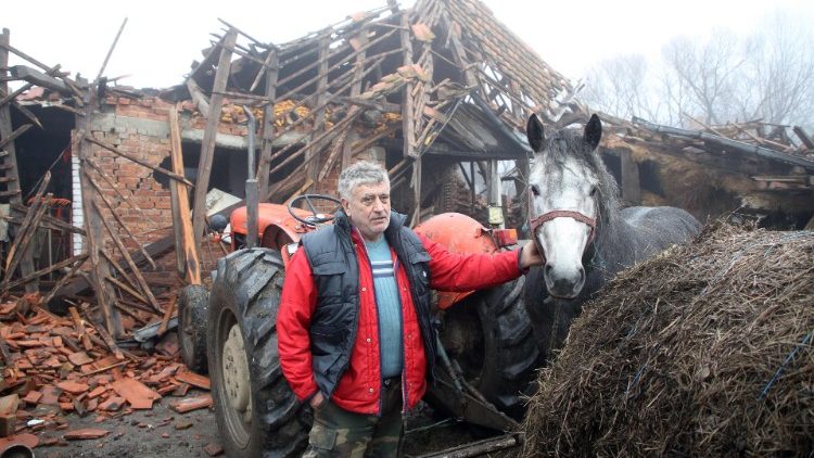 Damage in the village of Masjake Poljane where 5 people died in the quake