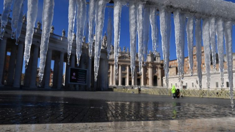 Praça São Pedro em uma manhã de inverno