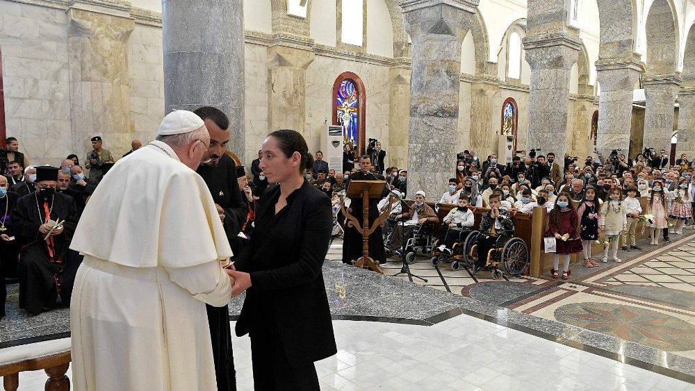 Iracké mesto Karakoš privítalo Svätého Otca, 7. marca 2021