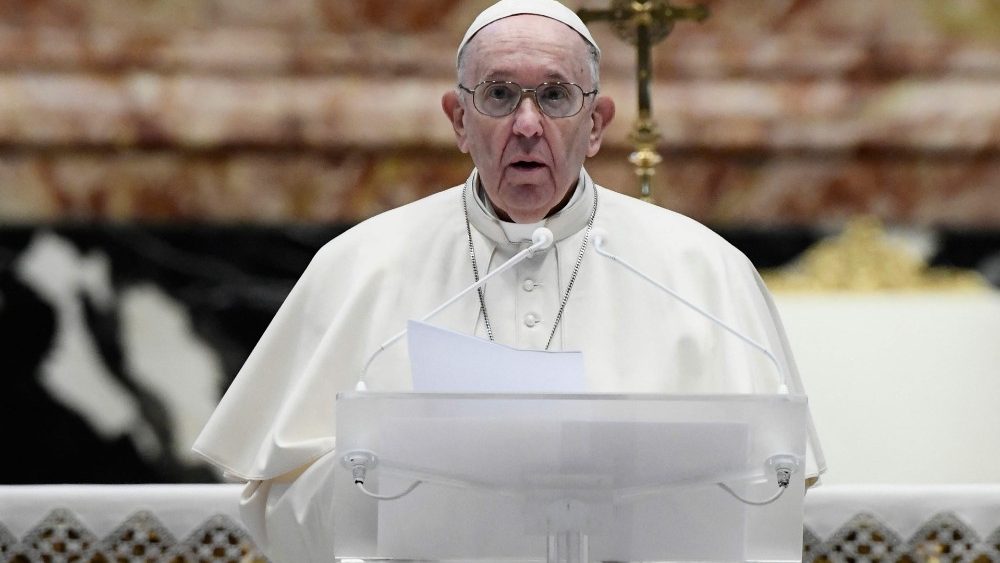 Papst Franziskus bei seiner Ansprache vor dem Segen Urbi et Orbi an Ostern 2021