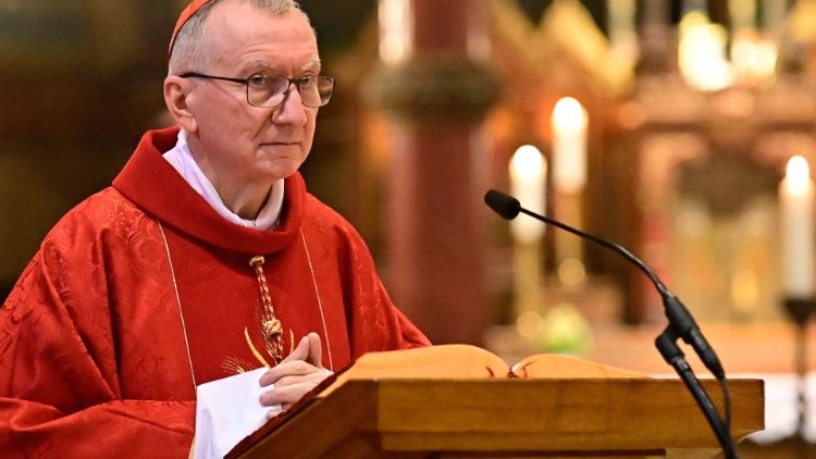 Kardinal Parolin bei seinem Besuch in Berlin im Juni 2021 - auch hier war das 100-jährige Bestehen diplomatischer Beziehungen Anlass