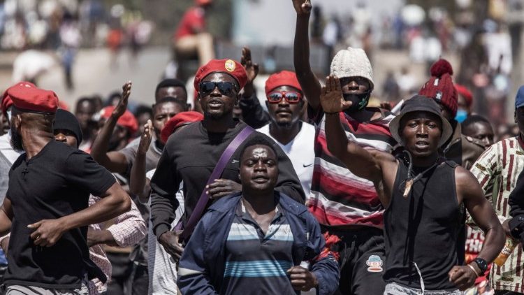 Zwolennicy zambijskiej partii opozycyjnej kandydata na prezydenta Hakainde Hichilema