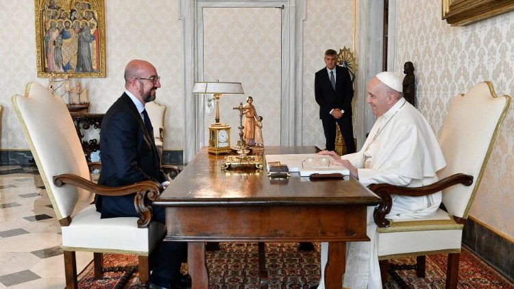 Il Papa e il presidente Consiglio Europeo, Charles Michel