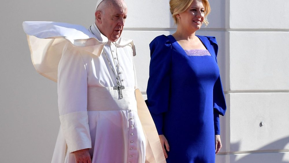 Záber z návštevy pápeža v Prezidentskom paláci