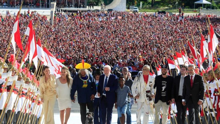 A view of the inauguration ceremony in Brasilia on Sunday