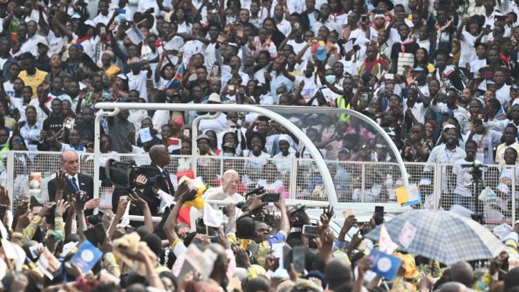 Rencontre du Pape François avec les jeunes de la RDC au stade des Martyrs le 2 février 2023