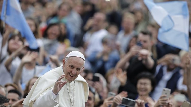Pope Francis during the General Audience in St. Peter's Square 