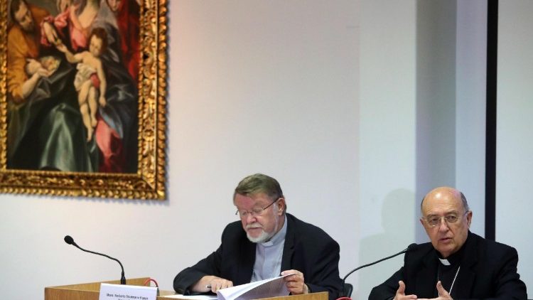 Conférence de presse de l'épiscopat péruvien à Lima le 2 juin 2018.
