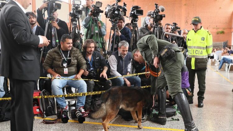 Colombian presidential candidate, Ivan Duque, arrives at a polling station