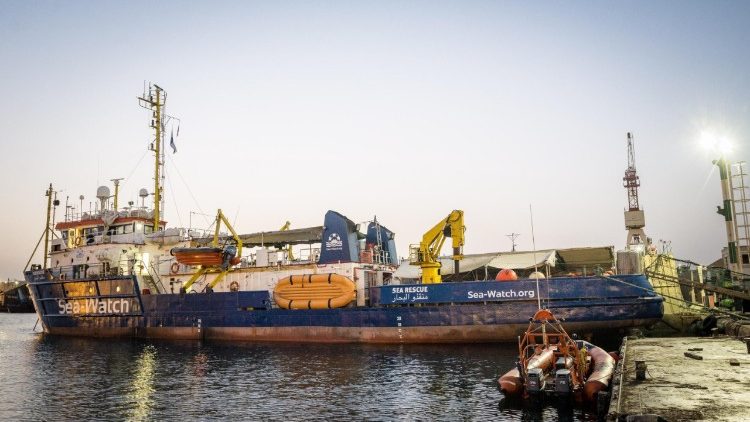 Das deutsche Rettungsschiff Sea Watch 3 im Hafen von Malta