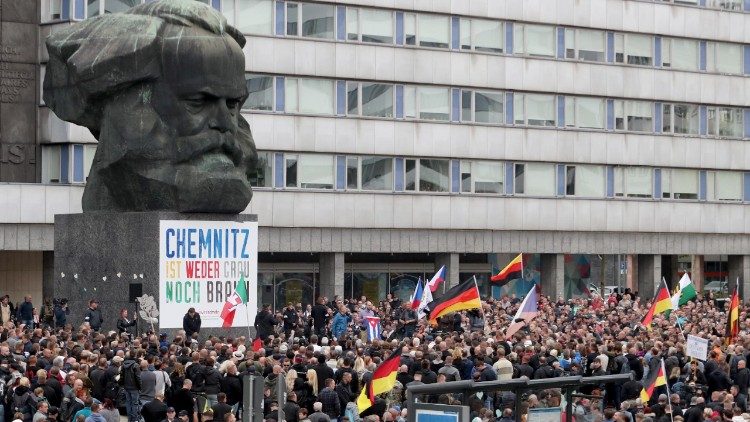 La manifestation de l'AfD à Chemnitz le 1er septembre 2018. 