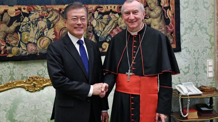Kard. Parolin i Moon Jae-in