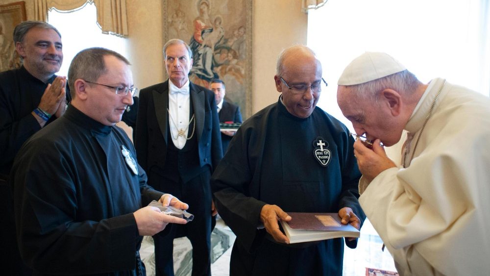 Fotos de archivo, el Papa con los Pasionistas