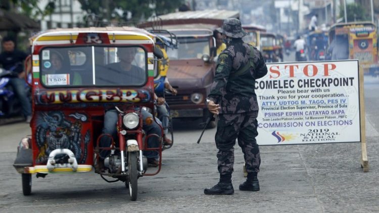 Un point de contrôle sur l'île de Mindanao, le 22 janvier 2019.