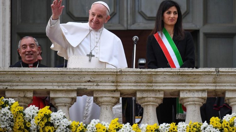 Le Pape François au Capitole, la mairie de Rome, le 26 mars 2019. 