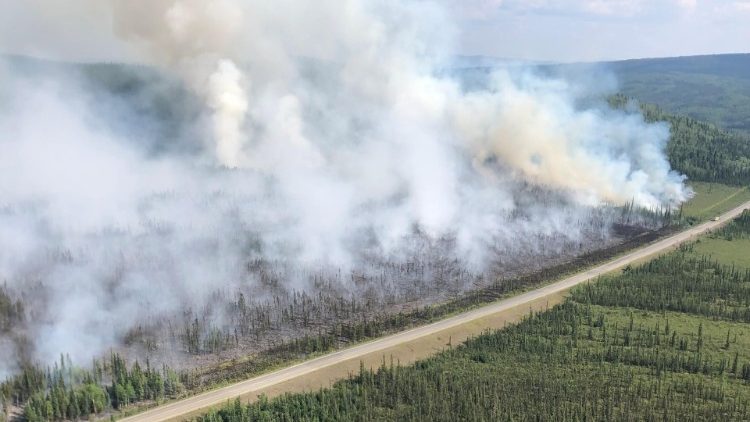 Luftaufnahme eines Brandes in den USA