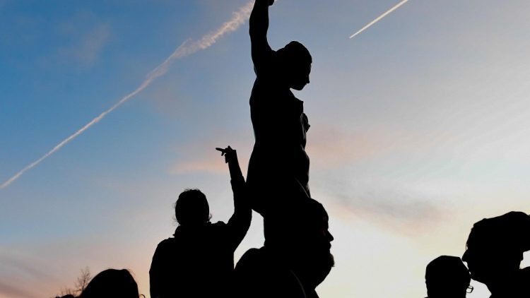 Demonstranten am Samstag in Dresden