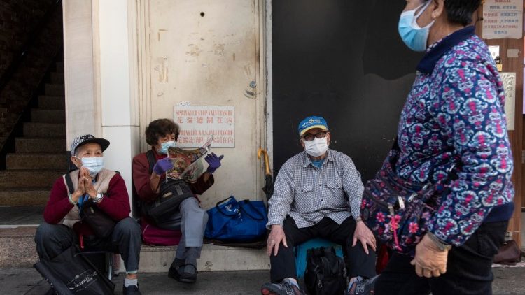 Dans une rue de Hong-Kong, le 22 février 2020
