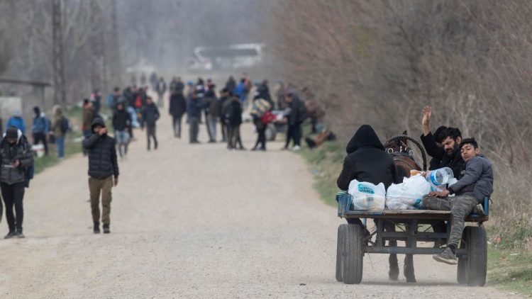 Des réfugiés à la frontière gréco-turque.