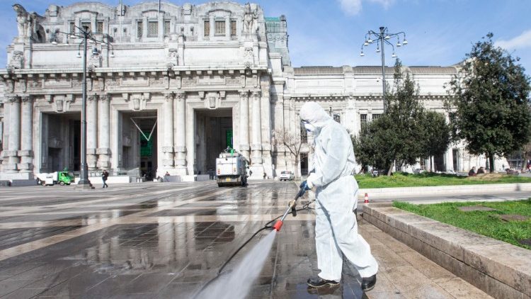 Les rues de Milan pendant la pandémie de coronavirus, samedi 14 mars 2020.