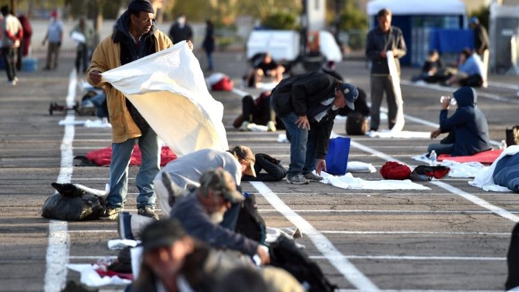Parking lot turned shelter in Las Vegas