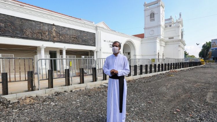 St. Anthony's Shrine in Colombo, Sri Lanka, under nationwide coronavirus curfew.