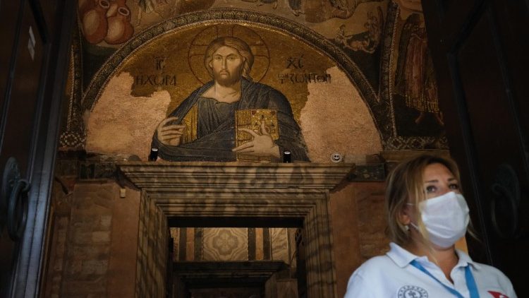A view of mosaics of the Kariye Museum, Istanbul