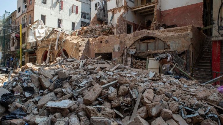 In Beirut sind nach der Explosion vom 4. August ganze Straßenzüge immer noch verwüstet