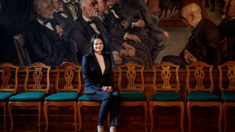 Press conference with Belarusian opposition politician Svetlana Tikhanovskaya