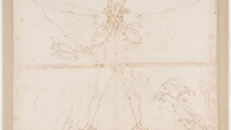 Federico Zuccari, Dante Istoriato, Lucifero, 1586-1588, Gallerie degli Uffizi 
