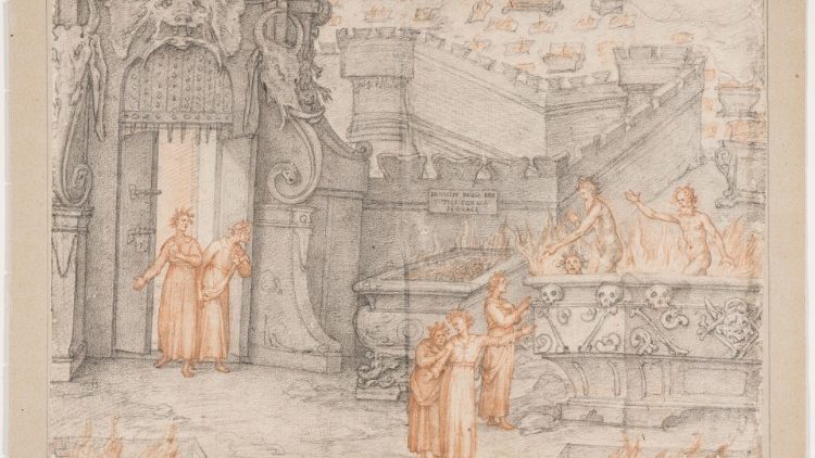 Federico Zuccari, Dante Istoriato,  Eretici.-Farinata, 1586-1588, Gallerie degli Uffizi 