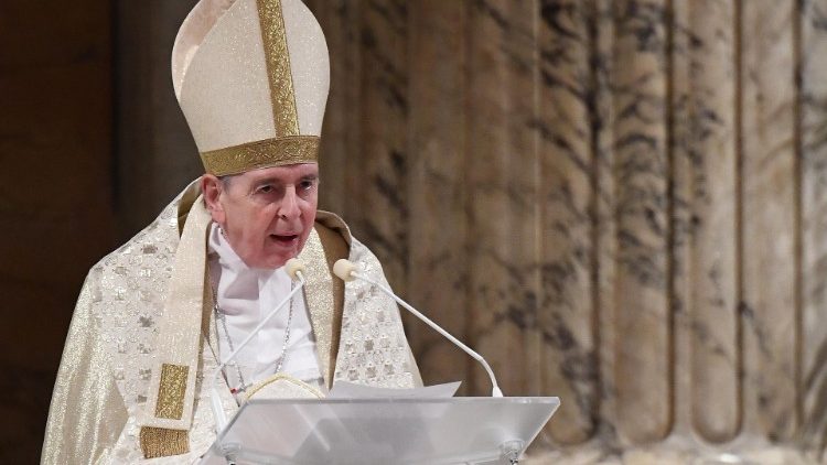 Кардынал Курт Кох падчас цэлебрацыі экуменічных Нешпараў. 25.01.2021