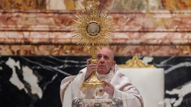 Папа падчас св. Імшы ў базыліцы св. Пятра ў Ватыкане