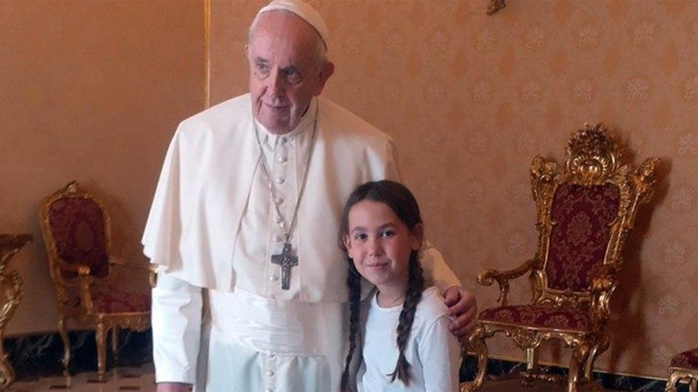 Papst Franziskus mit Fiammetta Melis 
