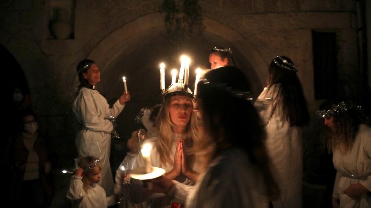 Prozession zum St.-Luzia-Tag in Jerusalem