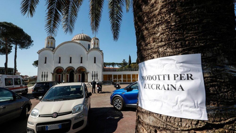 La basilique Santa Sofia de Rome, principal lieu de récolte de l'aide à destination de l'Ukraine