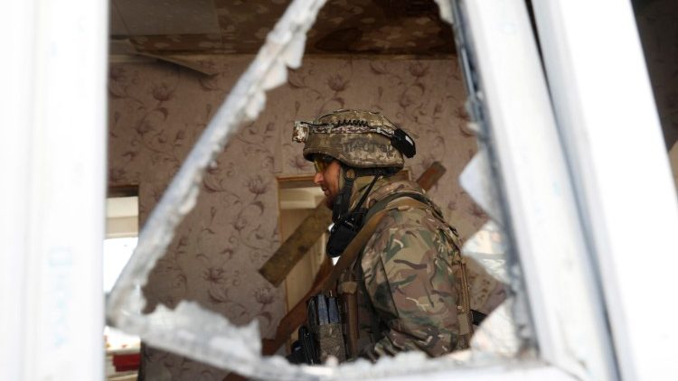 Damaged area in Kharkiv region amid Russian invasion of Ukraine