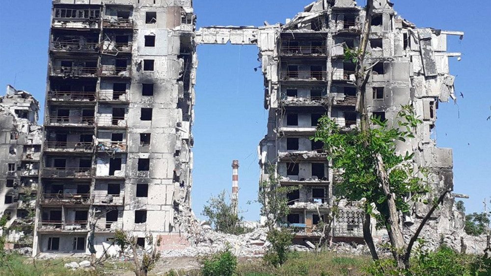 Imagen de archivo, destrucción en Ucrania