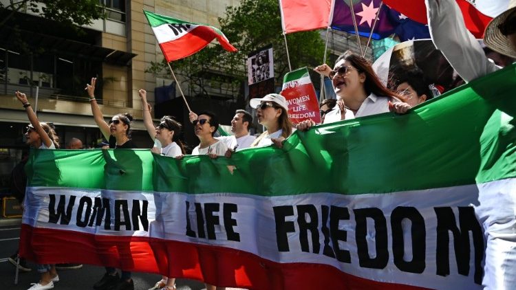 Manifestation de soutien aux femmes iraniennes à Sydney en Australie, le 5 novembre 2022. 